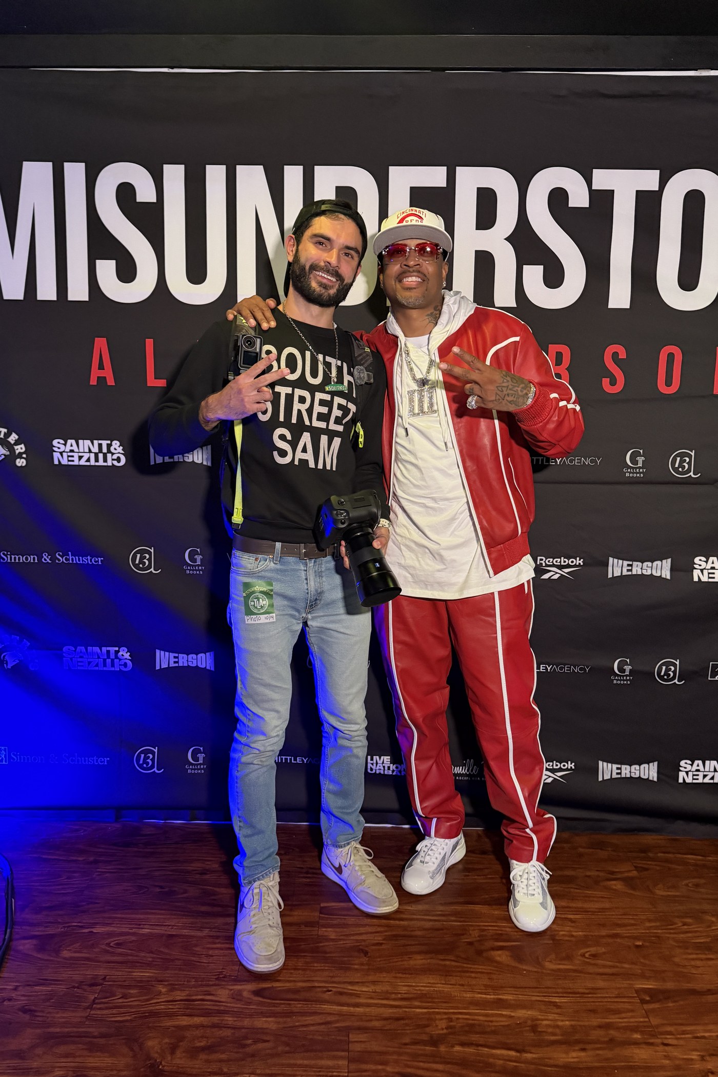 South Street Sam (Sami Aziz) with Allen Iverson at his book tour stop on South Street