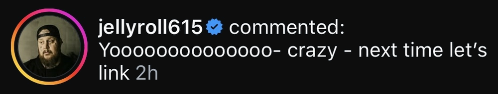 Jelly Roll commented: next time let’s link